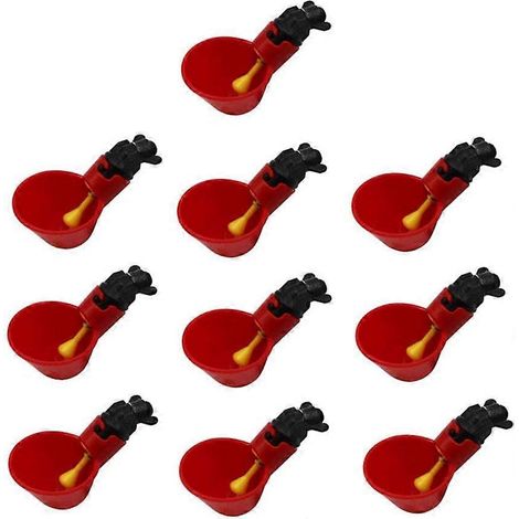Lot de 10 abreuvoirs automatiques pour volailles, poulaillers, gobelets d'eau, outils et bricolage, buse universelle pour évier ( ) (1/5)