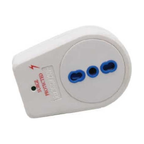 Adaptateur de prise italienne V-TAC 1 voie 10/16 A avec protection contre les surtensions et prise italienne 16 A
