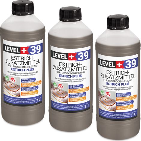 LEVEL+ Estrichzusatzmittel für Heizestrich Betonzusatz Zementestrich L+39 - 3L