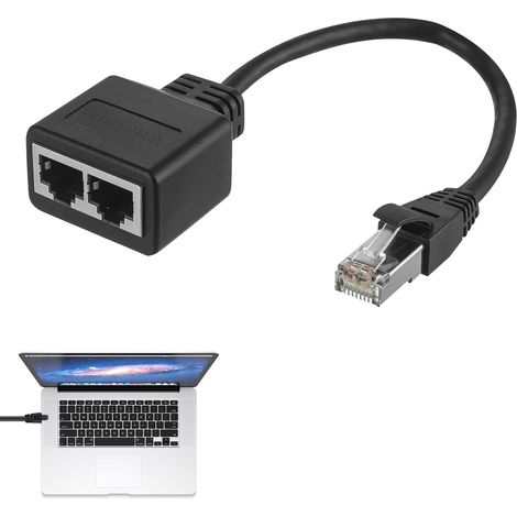 Splitter per cavi Ethernet RJ45, adattatore per cavi da 1 a 2, accoppiatore RJ45, adattatore multiporta Ethernet da 1 maschio a 2 femmine, raddoppiatore RJ45, splitter multiporta per Cat5, Cat5e, Cat6