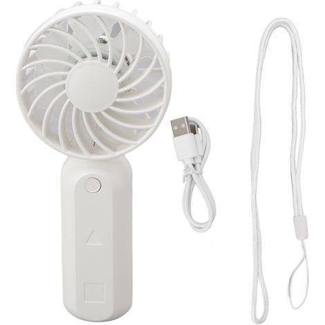Ventilateur de Poche USB Rechargeable 5V avec 3 Vitesses, Lumière Colorée Changeante, Grille de Protection et Dragonne Portable (1/5)