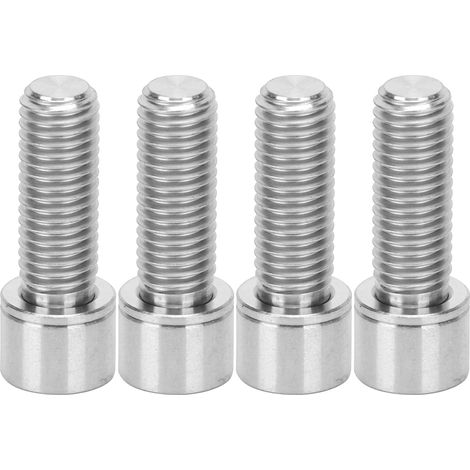 Lot de 4 vis de potence de guidon de vélo en alliage de titane, à six pans creux M7x20 mm, couleur titane