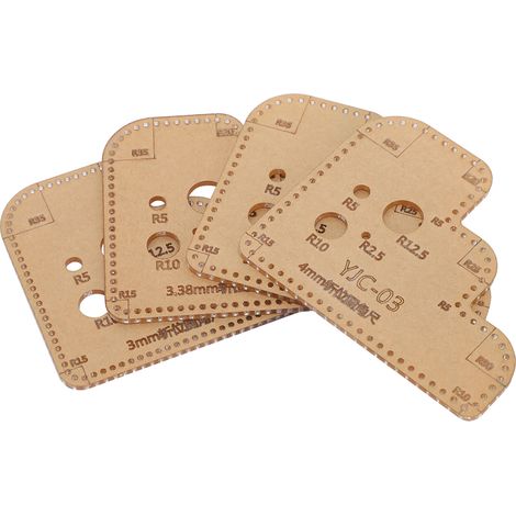 Gabarets en Acrylique pour Découpe Précise - 4 Pièces à Angles Arrondis pour DIY et Cuir (1/5)