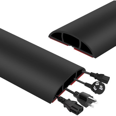 Leichte Bodenkabeldurchführung, 2 m 22x22x5,1 cm Bodenkabelkanal, Kabelschutzkanal mit 3 Kabeldurchführungen, für den Einsatz in Büros, Fabriken, Lagerhallen (1/5)