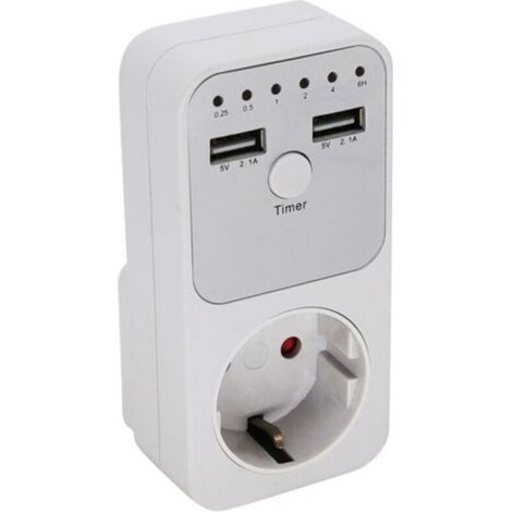Multifunctional Smart Countdown Power Outlet with 2 USB Ports Time Control Switch for Home Electrical Appliances--Trimec (1/5)