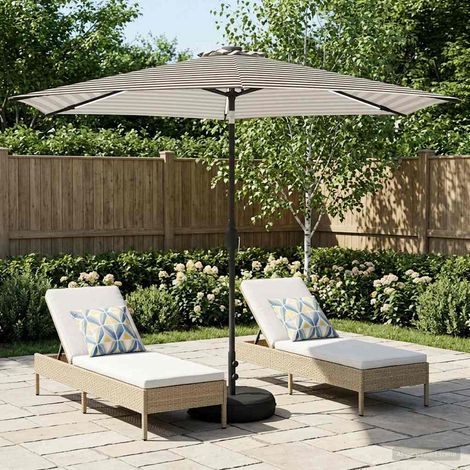 Parasol de jardín con luces LED y base 300 x 300 cm Poliéster