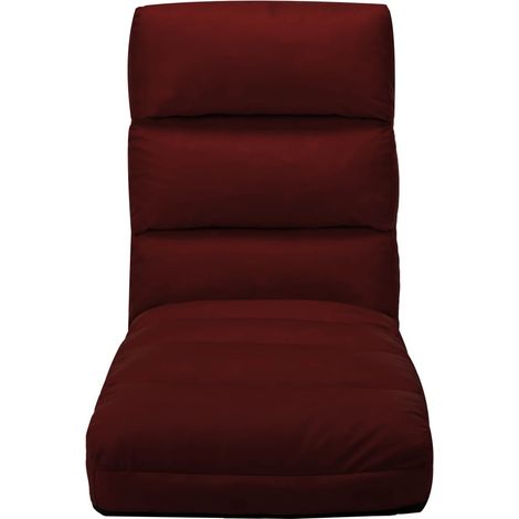 Maison Exclusive - Sedia a Sdraio da Terra Pieghevole Rosso Vino in Similpelle (1/5)