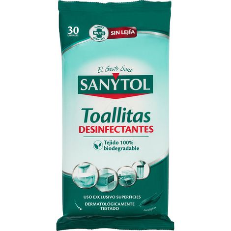 Desinfizierende WischtЩcher Alle Oberflchen Sanytol 24+6 befreien Sie (1/2)