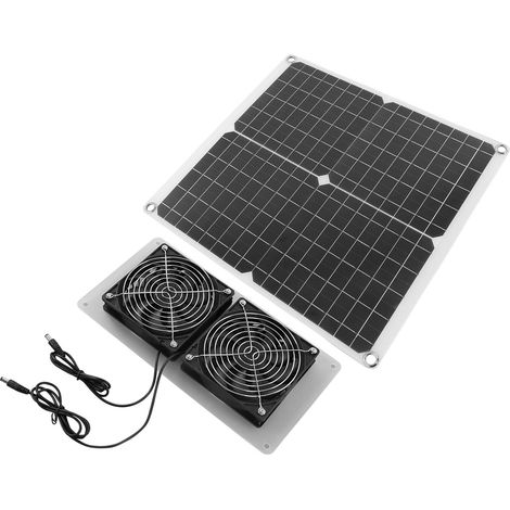 18V 25W Solar-Lüfterset, monokristallin, wasserdicht, 3500 U/min, Luftabsaugung für Gewächshäuser, Hundehütten, Wohnmobile (1/5)