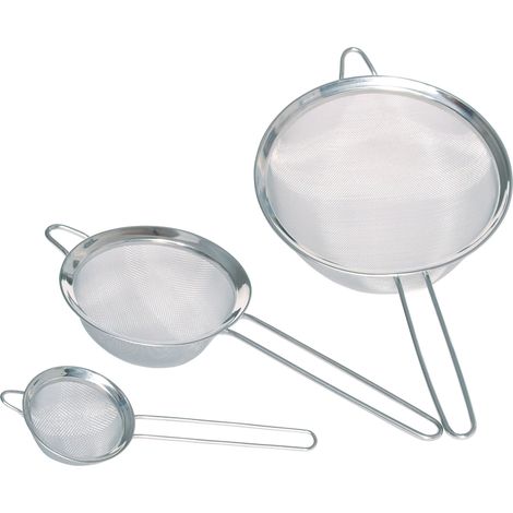 KitchenCraft Set di 3 Setacci Fini in Acciaio Inossidabile, Diametri da 8 cm, 14 cm e 21 cm (1/4)