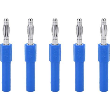 Adaptateur de Fiche Banane 4mm, Forte connectivité, Bonne conductivité, Prise de Conversion pour Instruments Industriels (BLUE) (1/4)