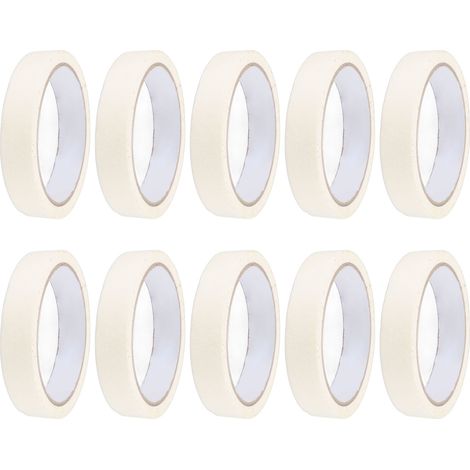 10 rouleaux de ruban de masquage blanc, de 1,8 cm de large, facile à déchirer, ruban de peinture à haute adhérence, adapté à la peinture, aux activités artistiques et artisanales de bricolage et à l'é (1/5)