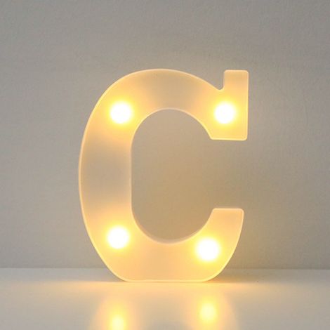 Lettre LED Alphabet - 16 cm x 18 cm x 4,5 cm - ABS Blanc - Éclairage Chaud - Fixation Murale ou Autonome - 1 Pièce (1/3)