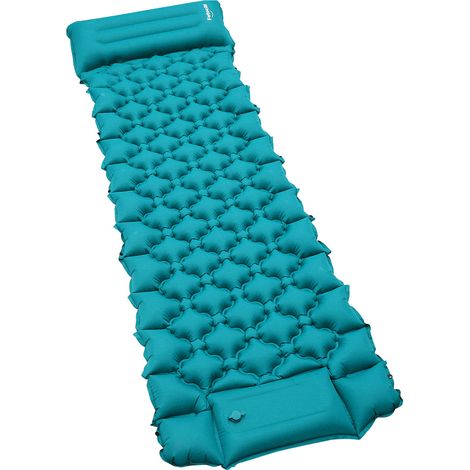 Jiubiaz Camping Isomatte, Isomatte Camping Aufblasbar, 8.5cm Dicke Isomatten Camping Ultraleicht mit Kissen Isomatte Selbstaufblare Schlafmatte für Camping Wandern Strand, wasserdichte & Faltbare, 192