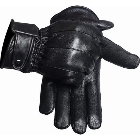 Gants cuir homme noir doublé polaire (1/4)