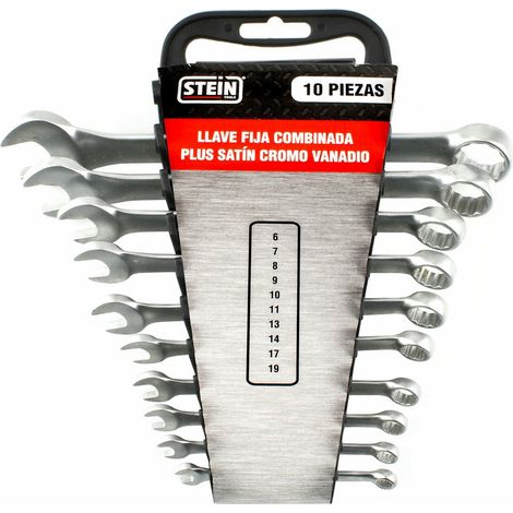 JUEGO LLAVE FIJA COMBINADA STEIN CR-V SATIN DIN-3113A 10 PIEZAS