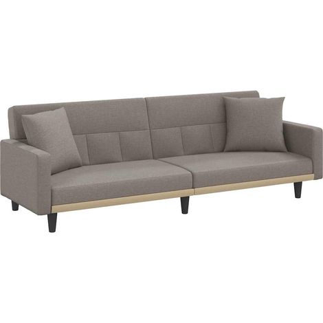 Canapé Sofa-lit avec coussins taupe tissu (1/5)