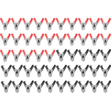 50 pinces de câble de batterie rouges et noires 30 A en acier isolé PVC pour convertisseur de puissance 300 W pour navires, camping-cars et camions (1/5)