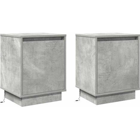 Maison Exclusive - Armadio da Notte 2 pcs Grigio cemento 39 x 34,5 x 50 cm (1/5)