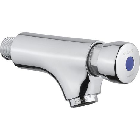 Robinet de lavabo mural temporisé de la série CLASSIC avec commande par bouton-poussoir - Idral