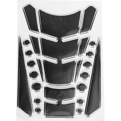 Protège-réservoir moto autocollant mousse points ronds universel personnalisé adhésif rembourrage (Noir Argent) (1/5)