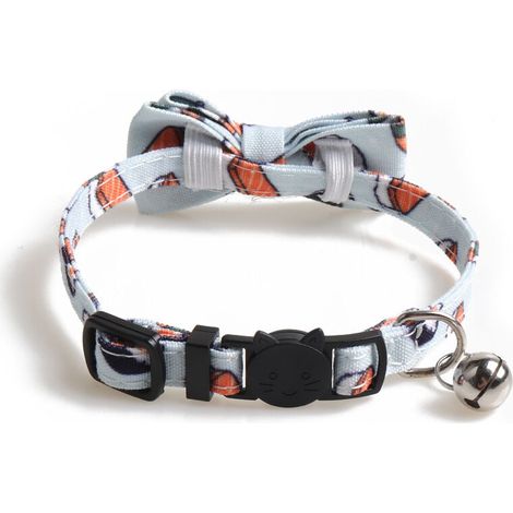 TRIOM Colliers de Chat Collier pour Animaux de Compagnie Breakaway avec Noeud Papillon Amovible, Colliers à Boucle Mignonneréglables(Sushi) (1/4)