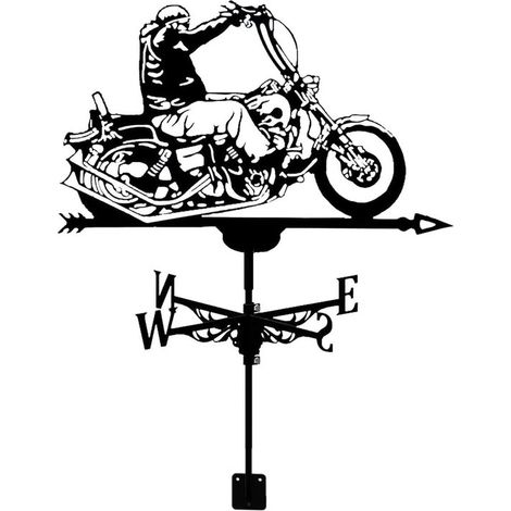 Veleta motorizada - Decoración de jardín - Decoración de techo - Metal resistente a la corrosión - No especificado - Negro