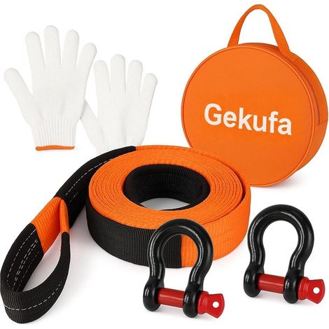 Câble de remorquage 10T, 5m, avec 2 manilles et gants, pour SUV et 4x4 (1/5)