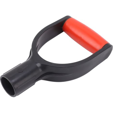 Poignée en D pour pelle à neige, diamètre intérieur 32 mm, renfort en silicone, remplacement pour pelle à neige, outil de bêchage et de ratissage, rouge et noir (1/5)