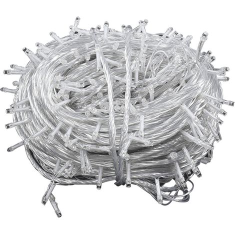 Guirlande lumineuse féérique 50 m, 400 LED, pour l'intérieur et l'extérieur, 8 modes d'éclairage, étanche, câble transparent, idéale pour la décoration de la maison. (1/5)