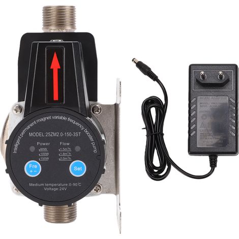 Pompe de surpression d'eau intelligente, aimant permanent, fréquence variable, 1,8 m³/h, tête haute de 18 m, connecteur 12 mm, prise UE à faible bruit, 100-240 V (1/5)