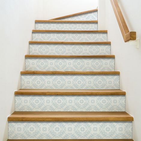 Adhésif Autocollant Floral Baroque Aurélia Bleu, 3 pièces, 19,5 x 100 cm - Décorez votre intérieur avec Style (1/2)