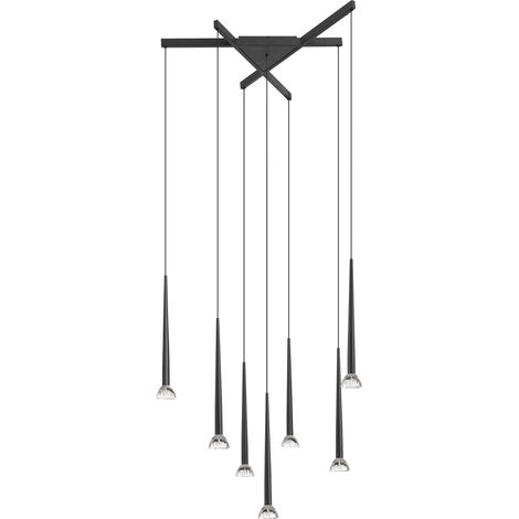 Lampadario moderno nero opaco LED 42W Boston Zuma Line (1/2)