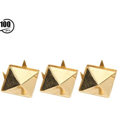100 pièces Clous Pyramid Punk à Griffes Métal pour Vêtements Sacs Bijoux DIY - Or 12mm (1/5)