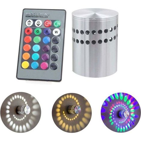 Applique Murale Interieur LED Effet Moderne 3W en Aluminium Lampe de Mur Decorative (RGB) (1/4)