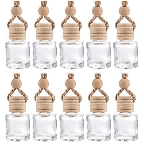 10pcs Car Hanging Diffuser Perfume Bottles Empty Glass Air Freshener Diffuser Bottle Pendant Oil Perfume Bottle Aromatherapy Mirror Decor (1/5)