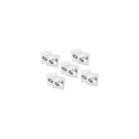 Juego de 10 placas de montaje para patas de muebles de hierro plateado de 60x70 mm con orificios M8, accesorios para patas de mesas y escritorios, almohadillas resistentes para el hogar, la oficina, e