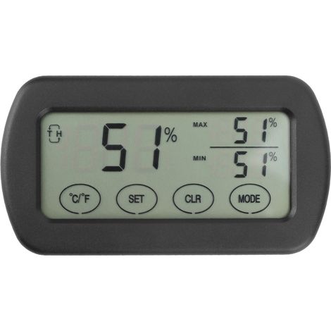 Elektronisches Thermometer und Hygrometer für den Innenbereich mit LCD-Touchscreen, Temperatur- und Feuchtigkeitsanzeige (1/5)