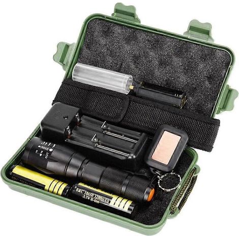 Lampe torche LED rechargeable d'extérieur ultra-lumineuse, idéale pour le camping, avec mode d'éclairage commutable, étanche et zoomable, en alliage d'aluminium. (1/5)