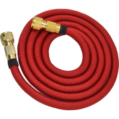 Tuyau d'arrosage extensible en laiton avec raccord rapide, longueur 7,5 m (24,6 pi), idéal pour l'arrosage du jardin et le lavage de voiture. (1/5)