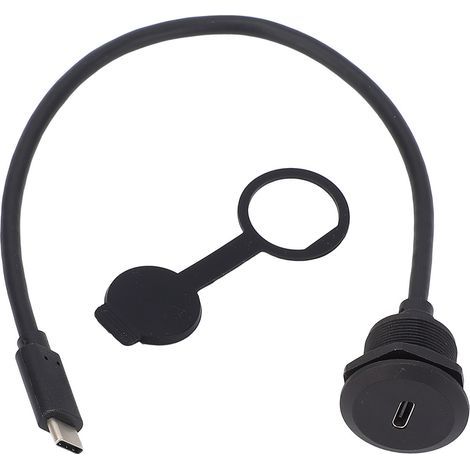Câble adaptateur d'extension pour montage sur panneau 5Gbps Type C 3.0 mâle à femelle affleurant 20V 3A (1/5)