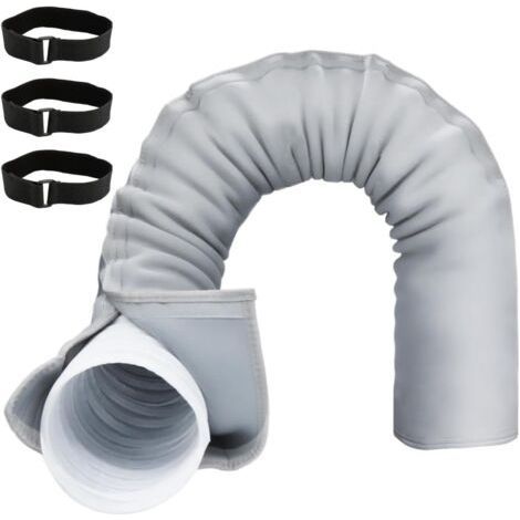 BUNTHAUS Gris,150 x 50 cm Couvercle de Tuyau de Climatisation Portable, Protection Portable pour Tuyau de Climatisation, Manchon Isolant Pour Tuyau De Climatiseur Portable Avec 3 Sangles Réglables (1/5)