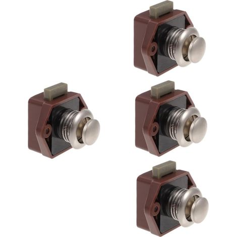 Verrou à bouton, poussoir en 4 pièces pour armoires, durable (1/5)