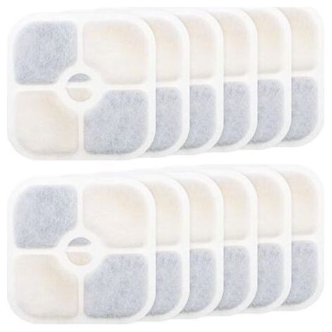 VURAHOME - Filtres de fontaine à eau 12 pièces - pour Catit PIXI 43717 - Filtre à charbon actif - Haute qualité - Purifiant - Recharge - Filtres de fontaine pour animaux de compagnie - Rectangle - Fon (1/5)