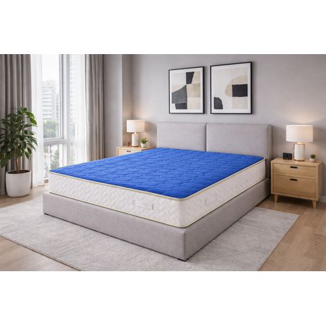 Matelas 90x190  - Hauteur 20 cm Soutien Souple et Durable Haute Densité 35 kg/m³ – 2 Faces de Couchage (Face Bleue Design) – Certifié CertiPUR & OEKO-TEx – Modèle Nuit Calme Bleu