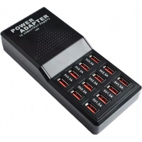 12 Puertos USB  5V 30A Estacion de Rapida Cargador para   Smartphones y Tablets