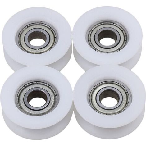 Lot de 4 poulies de guidage à roulement à gorge en U 6 x 24 x 9 mm (1/2)