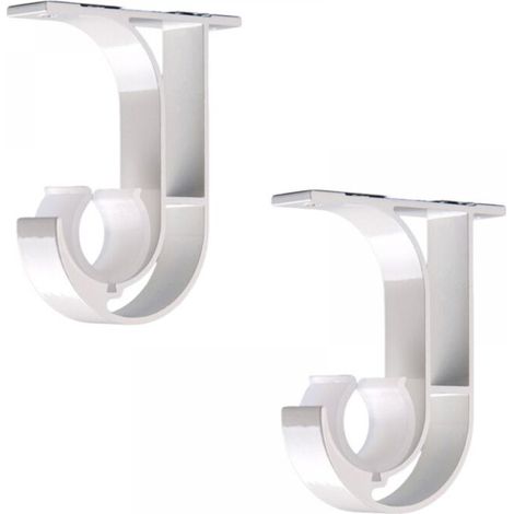 Support de tringle à rideau, support de tringle à rideau de plafond pour tringle de 28 mm, lot de 2, blanc