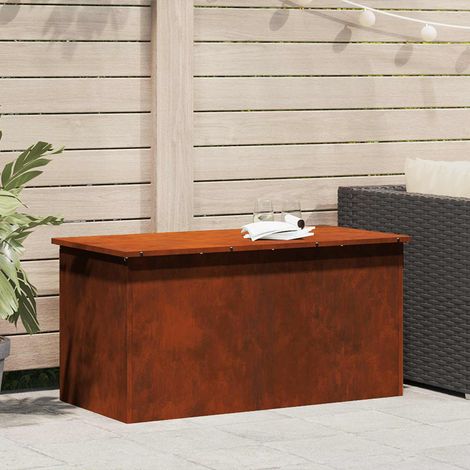 Außenlagerbox Rostig 100 x 50,5 x 50 cm Stahl