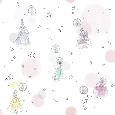 Papier peint - Princess Pretty Pastel - Rouleau: 53 x 1005 cm (1/5)